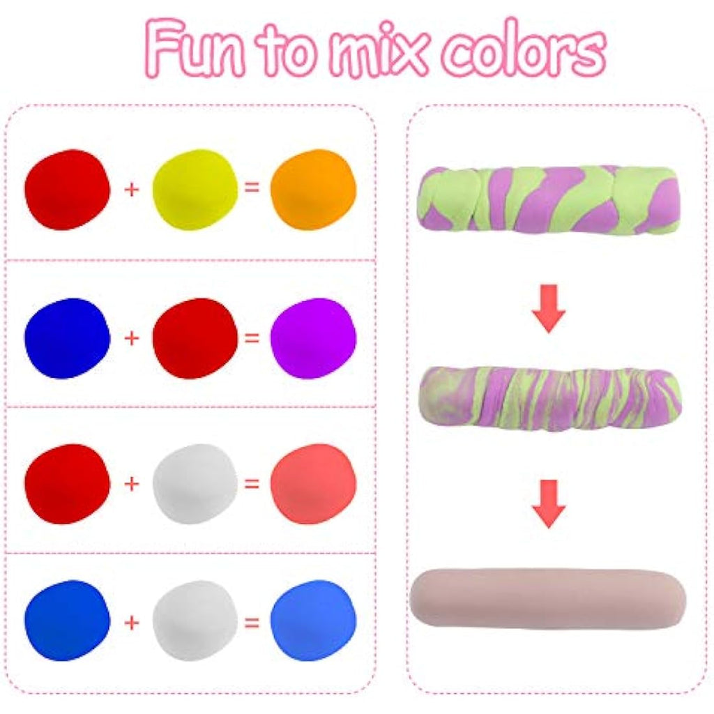 iFergoo Air Dry Clay - 50 Colors Non-Toxic Modelling Clay Kit for Kids