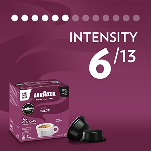 Lavazza A Modo Mio Lungo Dolce Coffee Capsules - 36 Compostable Pods
