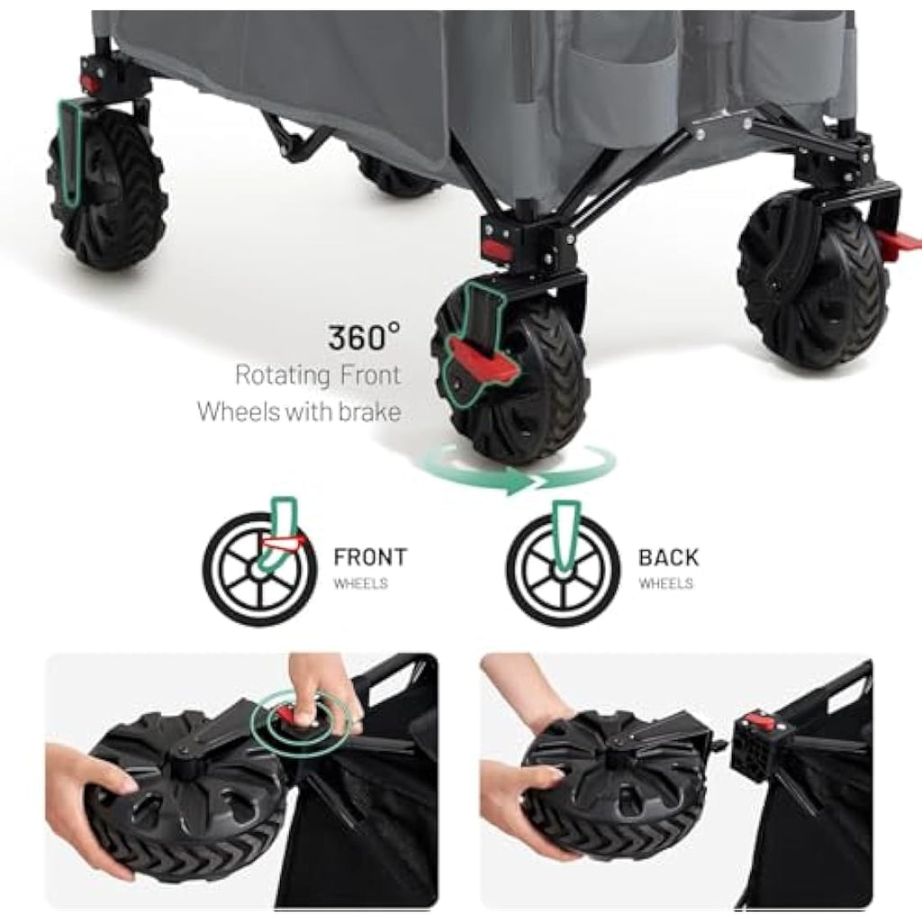 TIMBER RIDGE Heavy Duty Folding Camping Trolley | 200L Beach Wagon