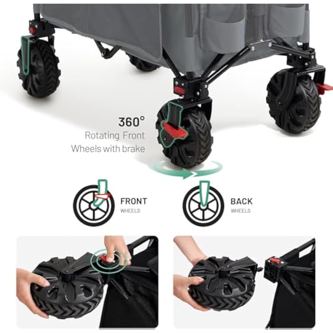 TIMBER RIDGE Heavy Duty Folding Camping Trolley | 200L Beach Wagon