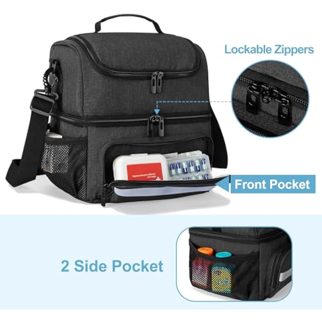 CURMIO Double Layer Medical Storage Bag | Portable First Aid Organizer