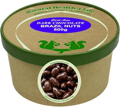 Carol Anne Dark Chocolate Brazil Nuts – 500g Recyclable Kraft Tub