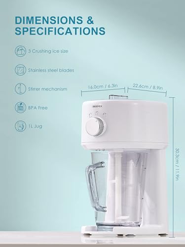 Jolof Store Electric Ice Crusher – Slushy Maker with Removable Jug, White