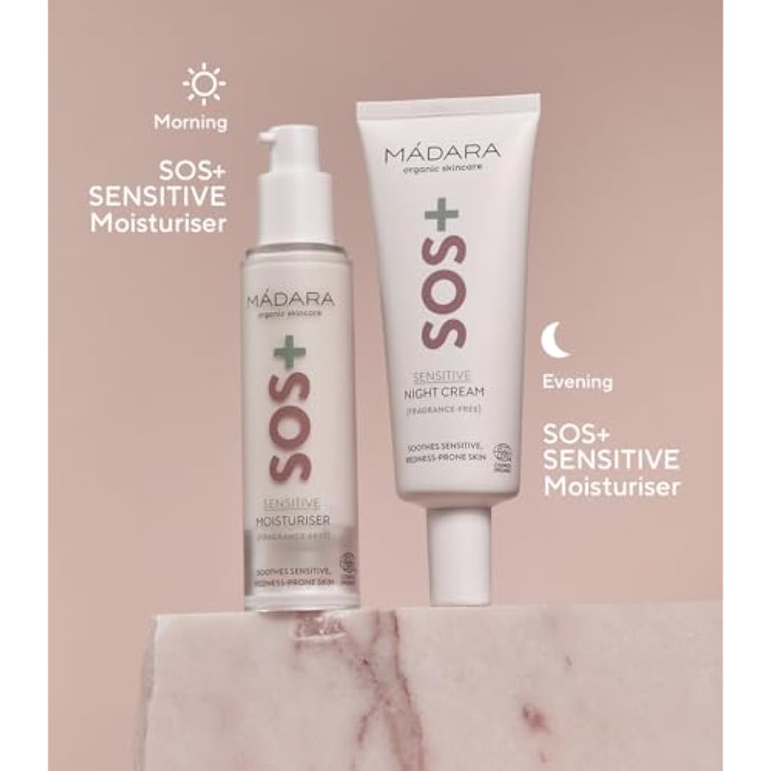 MÁDARA SOS+ Sensitive Night Cream – Calming Organic Moisturizer, 70ml
