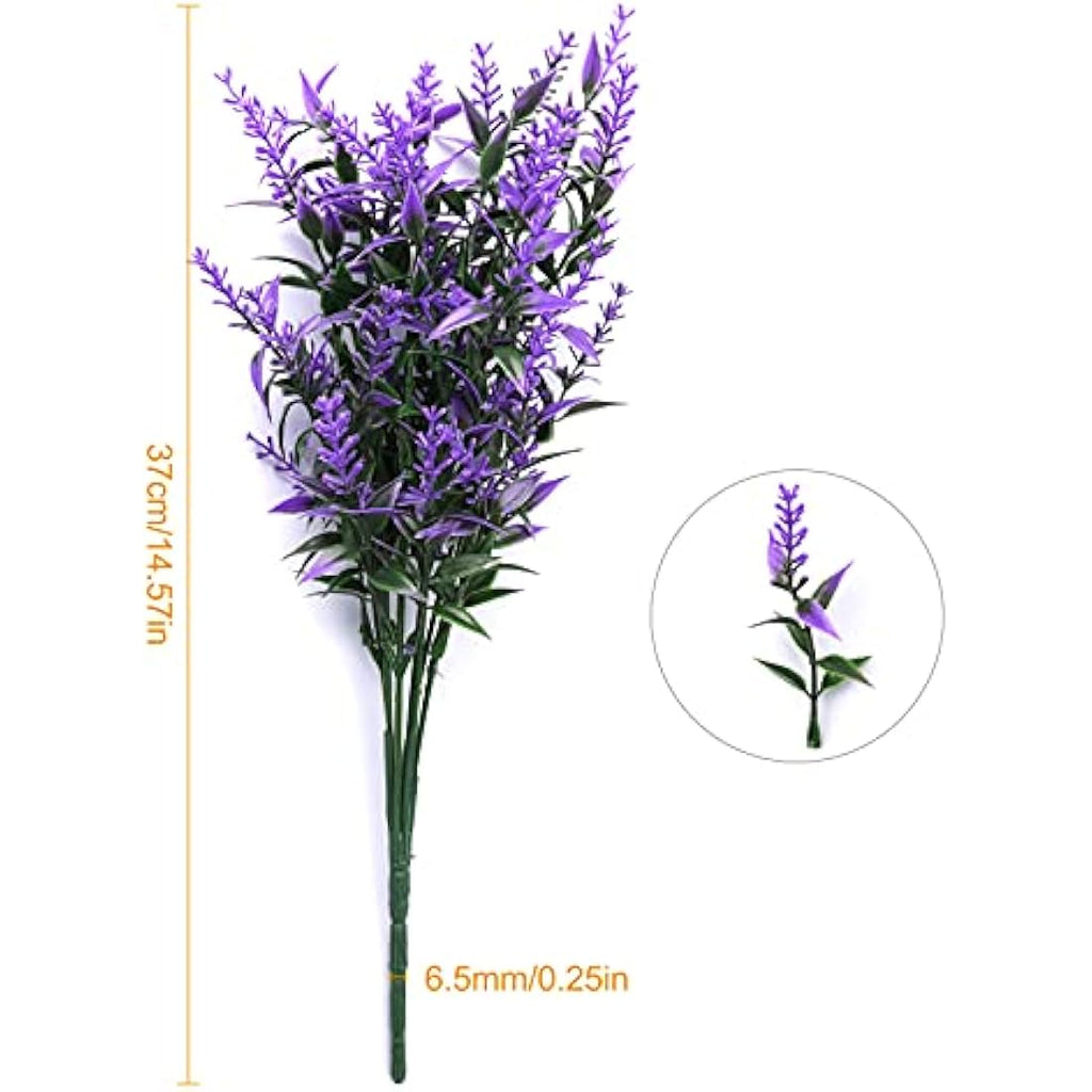 Jolof Store 12 Bundles Artificial Lavender Flowers | UV Resistant