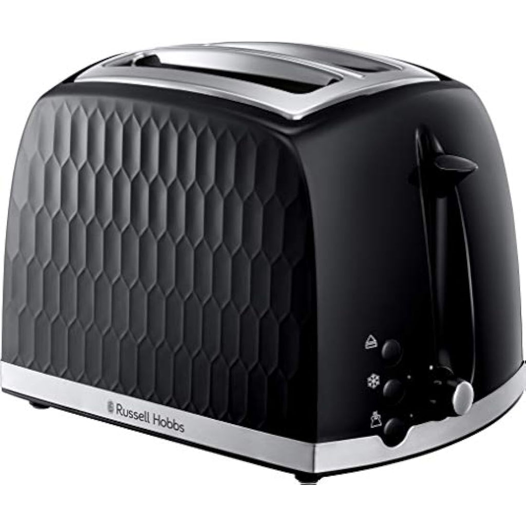Russell Hobbs Honeycomb 2-Slice Toaster | Textured Black & Stainless