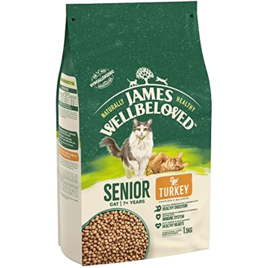 James Wellbeloved Senior Turkey Hypoallergenic Dry Cat Food - 1.5kg