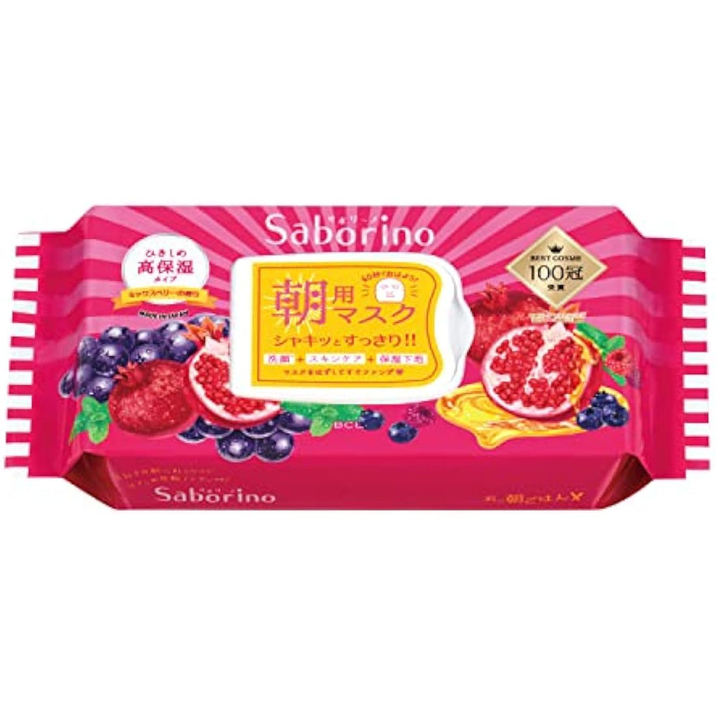BCL Saborino Morning Face Mask – Highly Moisturizing Ripe Fruit (28 Sheets)