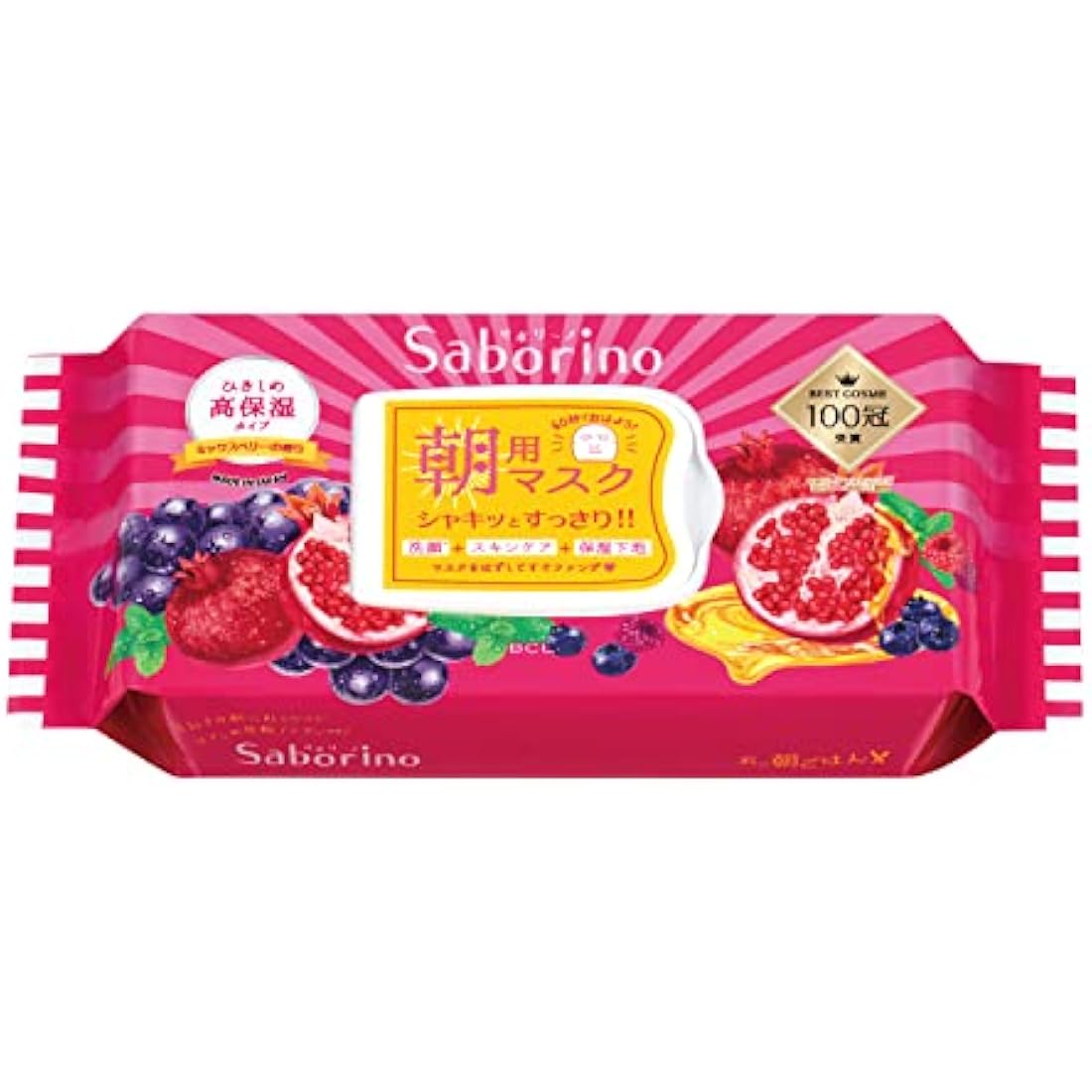 BCL Saborino Morning Face Mask – Highly Moisturizing Ripe Fruit (28 Sheets)