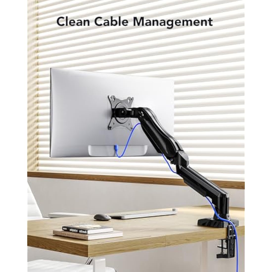 HUANUO Single Monitor Arm – Height Adjustable VESA Mount for 13-32" Screens