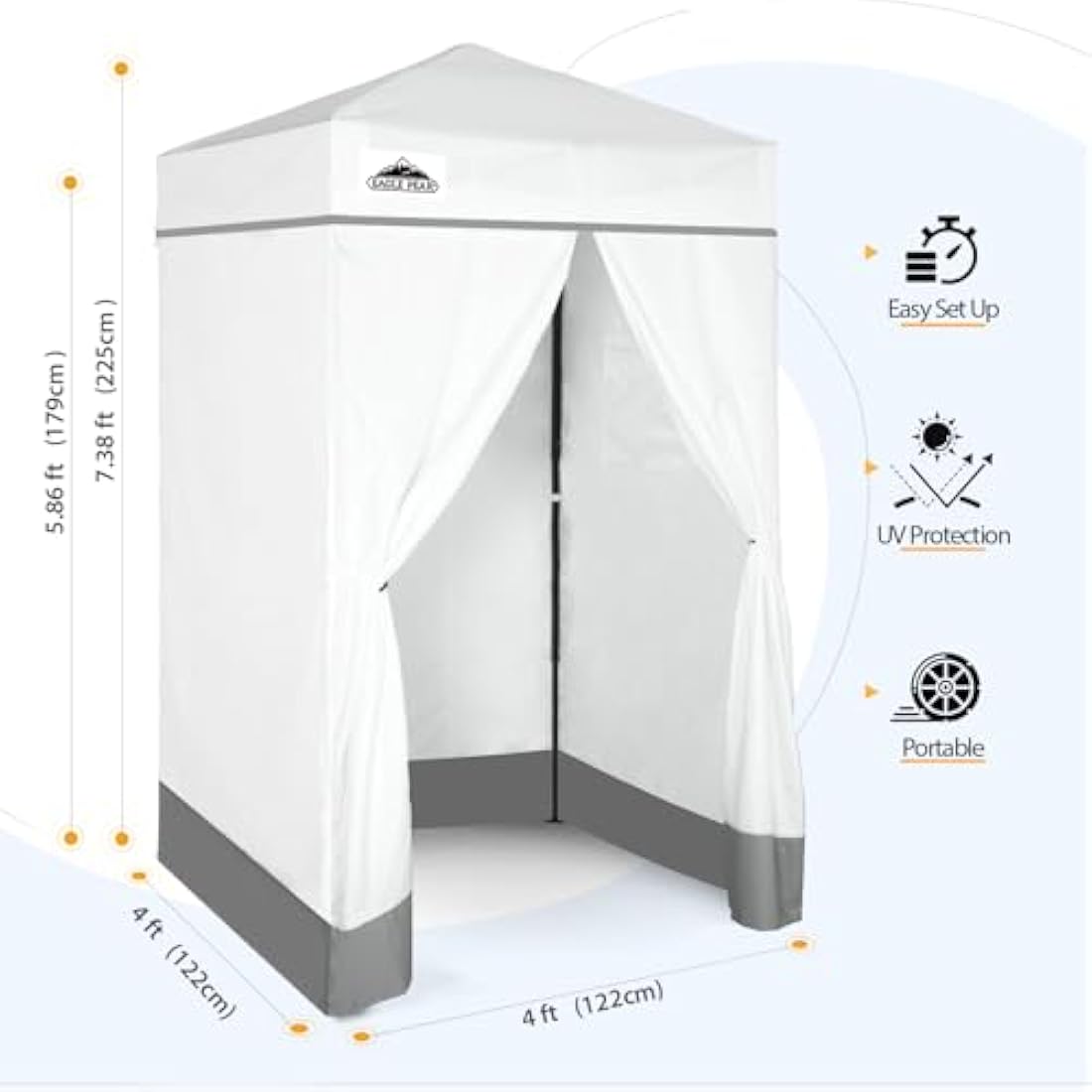 EAGLE PEAK Pop-up Privacy Changing Room – Portable 4x4 Cabana, White