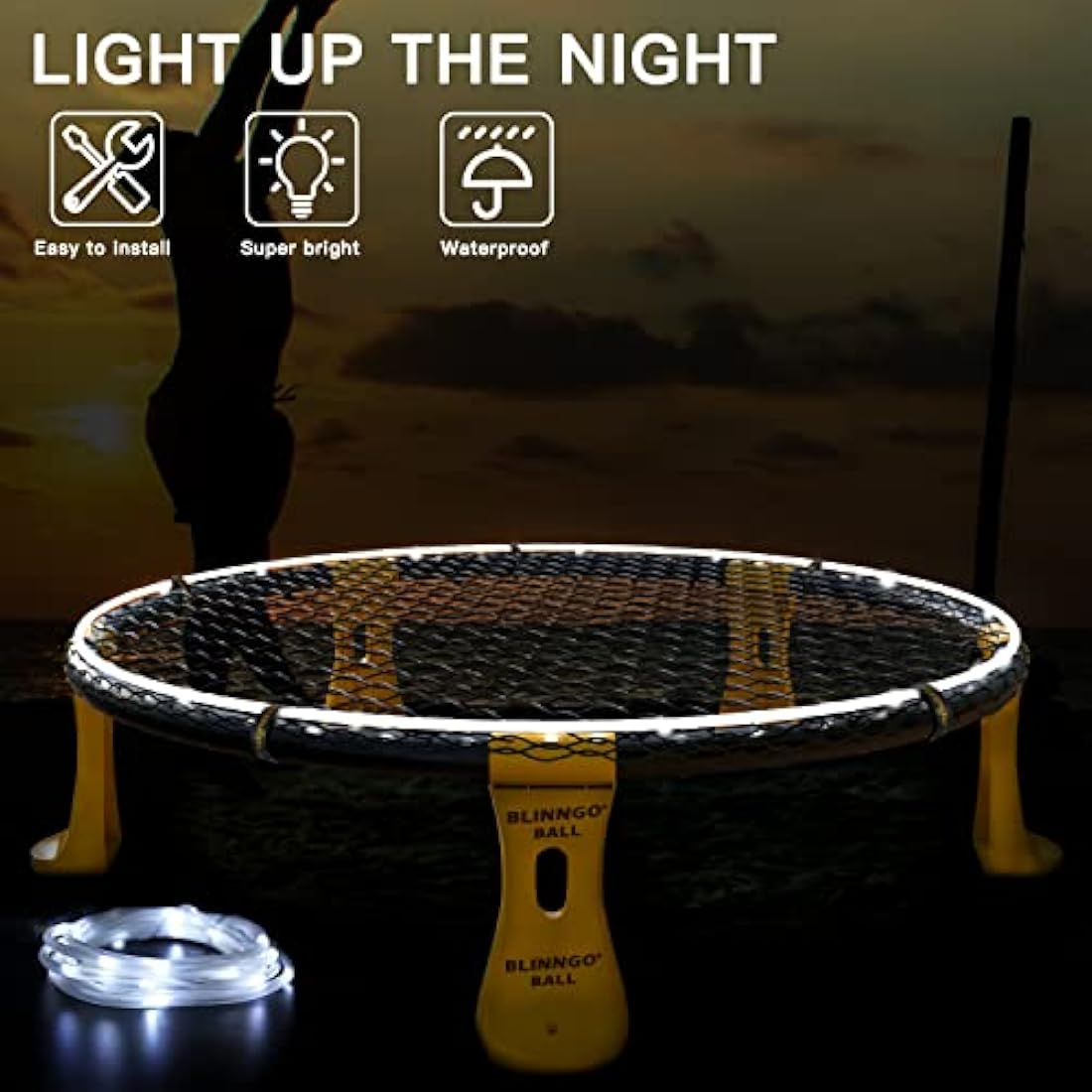 Mookis Blinngoball Roundnet Game Set – Outdoor Sports Kit with 3 Balls
