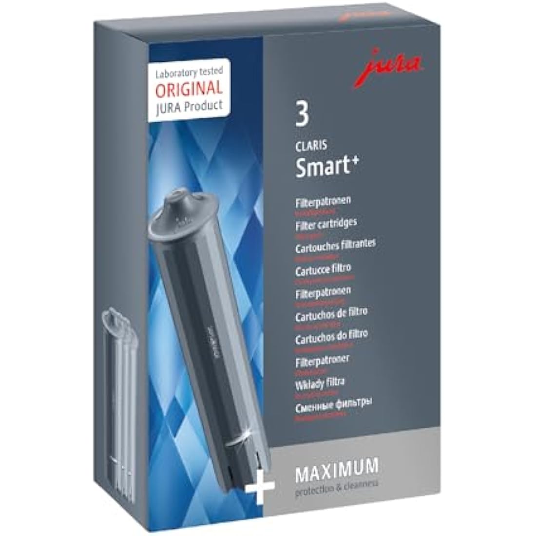 Jura Claris Smart+ Water Filter Cartridges for Coffee Machines - 3 Pack