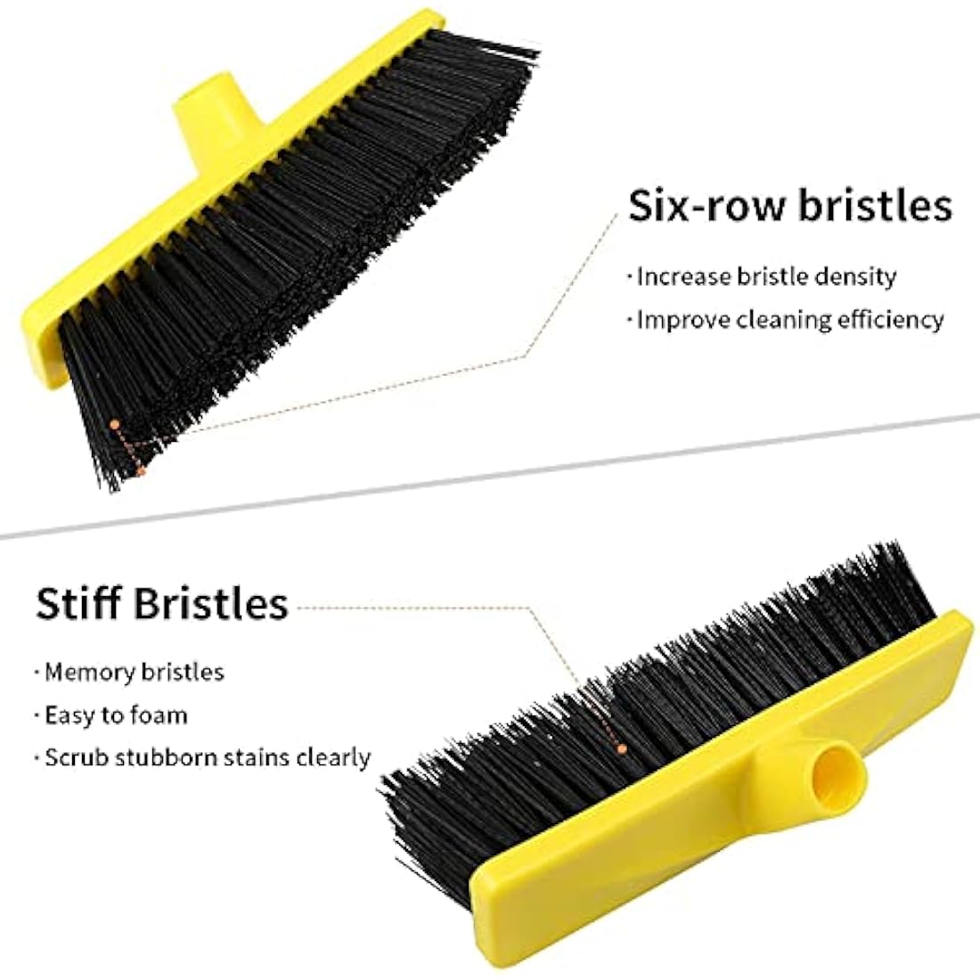 Heavy Duty Yard Brush – Stiff Bristle Outdoor Broom with 150cm Handle