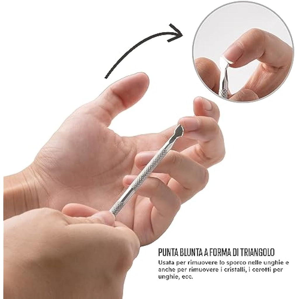 Armiz Stainless Steel Cuticle Pusher | Dual Head Gel Nail Scraper Tool