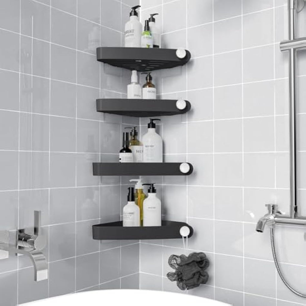Sotfamily Corner Shower Caddy - 4 Pack No-Drill Adhesive Bathroom Shelf