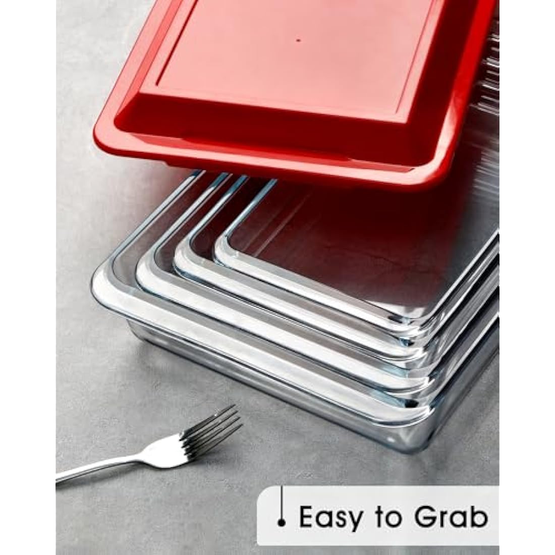 4-Piece Tempered Glass Baking Dish Set with Lids – Oven Safe