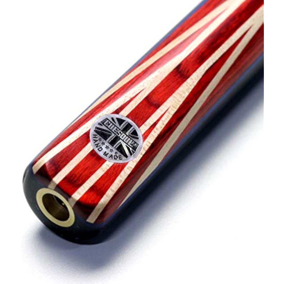 CUESOUL 57" Ebony Snooker Cue – 3/4 Jointed Ash Shaft with Union Jack