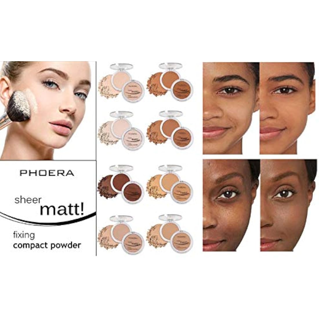 PHOERA Sheer Matte Fixing Powder – Long Lasting Pressed Foundation