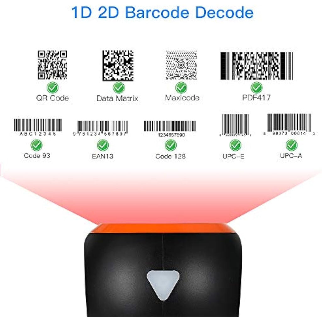 Eyoyo Hands-Free 2D Desktop Barcode Scanner | QR Reader for POS Systems