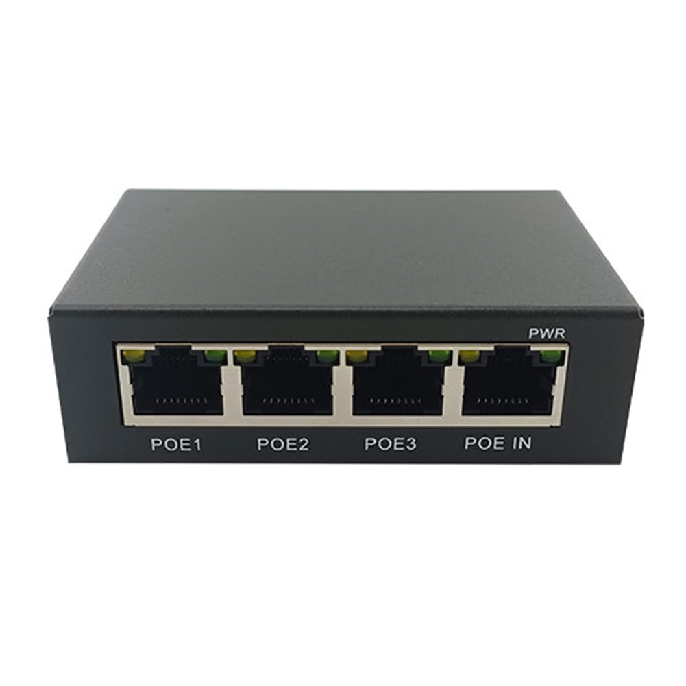 DHYAWUER 4-Port Gigabit PoE Extender | 1000M Metal Network Switch