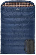 Teton Sports Mammoth Queen Double Sleeping Bag | Flannel Lined, Grey