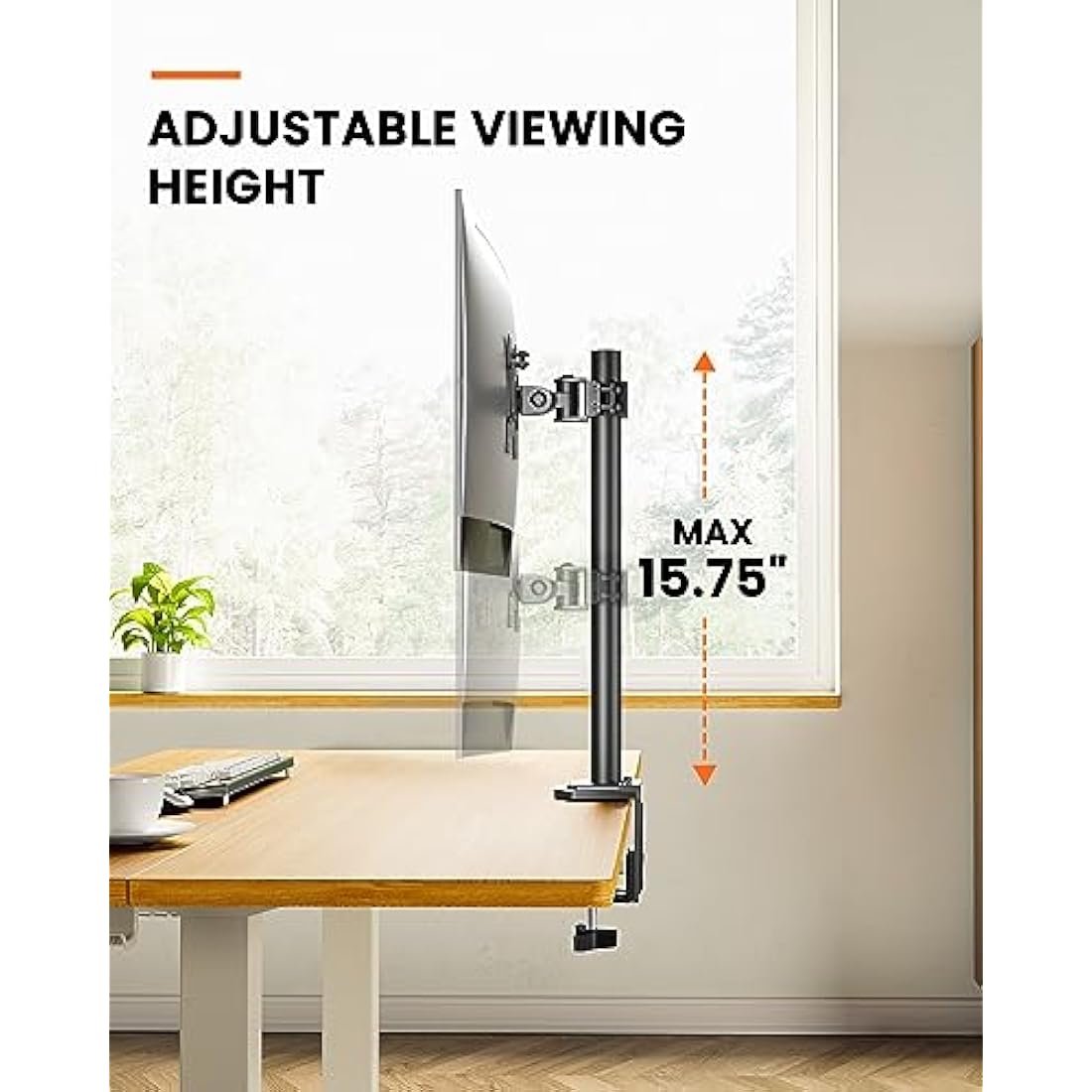 ErGear Single Monitor Stand – Height Adjustable Vesa Mount for 13-32” Screens