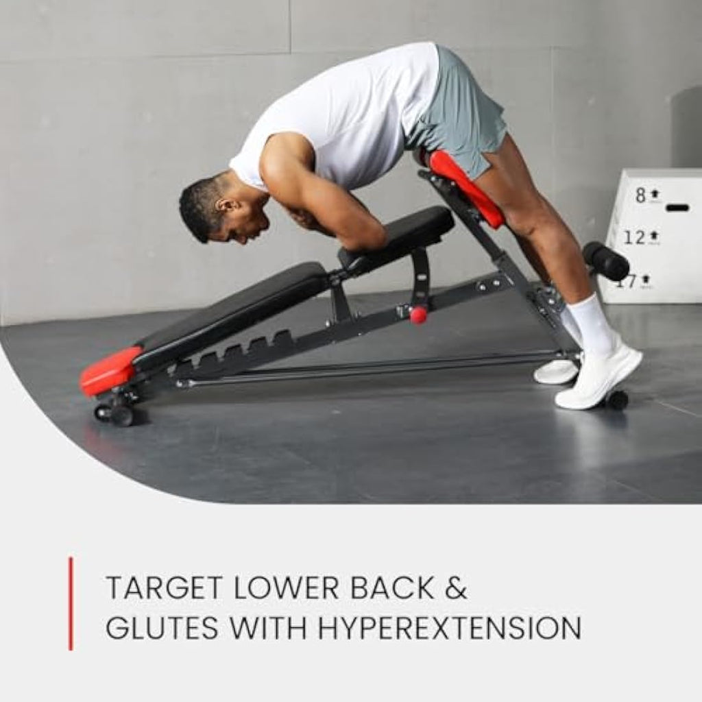 Finer Form Multi-Functional FID Weight Bench - 1000lb Adjustable Home Gym