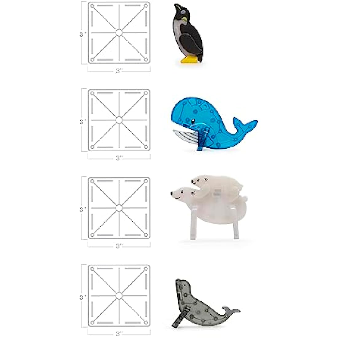 Magna-Tiles Arctic Animals 25-Piece Magnetic Building Tiles Set
