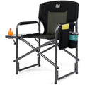 Timber Ridge Heavy Duty Folding Directors Chair with Side Table – 180kg