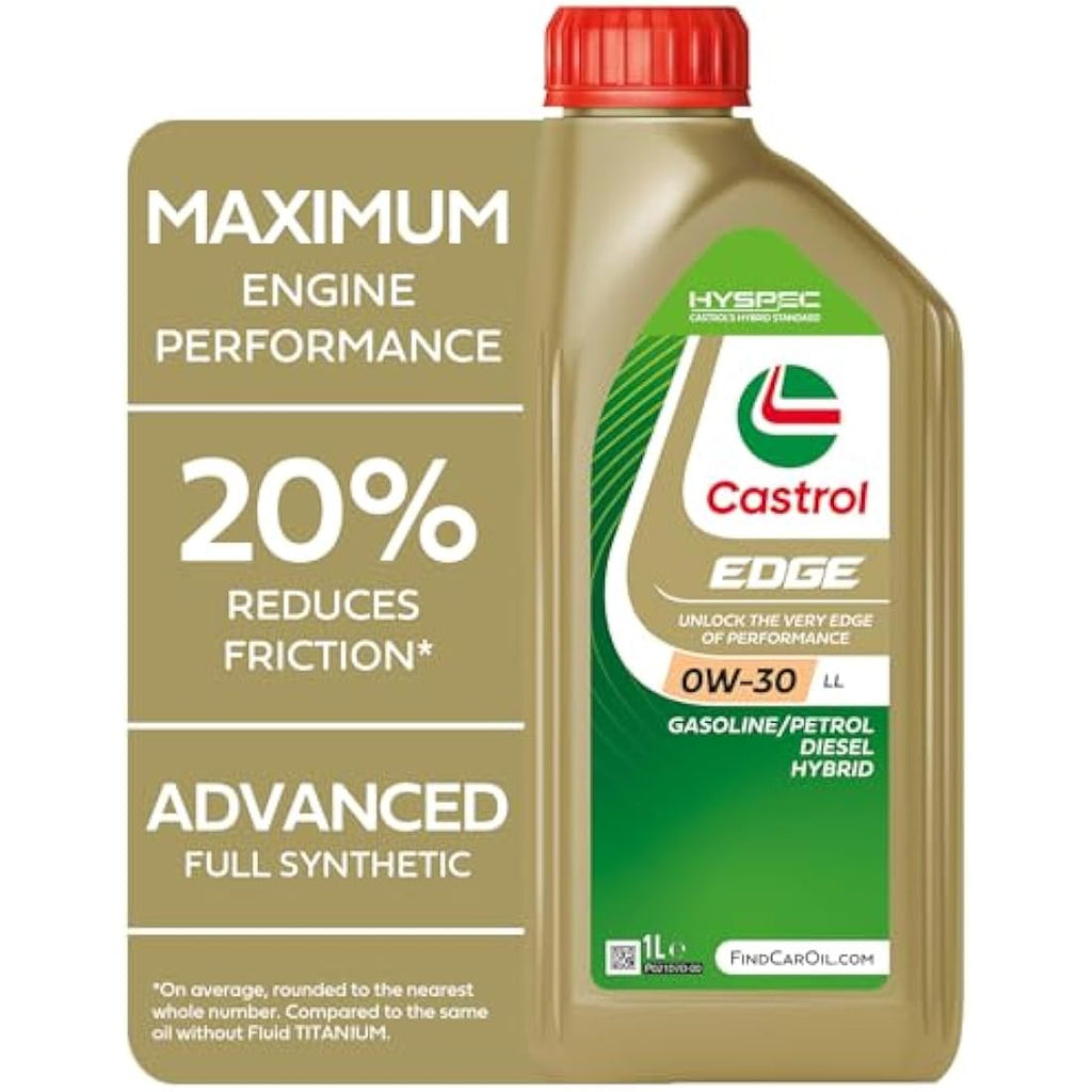 Castrol Edge 0W-30 LL Longlife Synthetic Engine Oil - 1L Gold