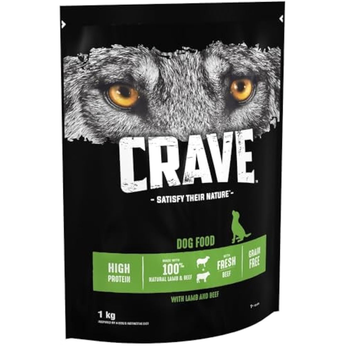 Crave High Protein Grain-Free Dry Dog Food - Lamb & Beef - 4kg