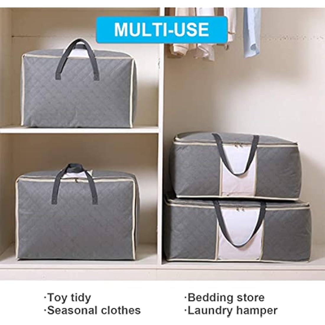 Astoryou 105L Large Storage Bags | 3-Pack Breathable Duvet & Bedding Bags