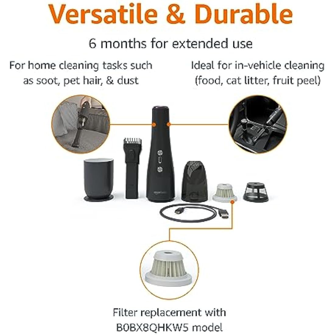 Cordless Handheld Vacuum – Portable USB Mini Car Cleaner