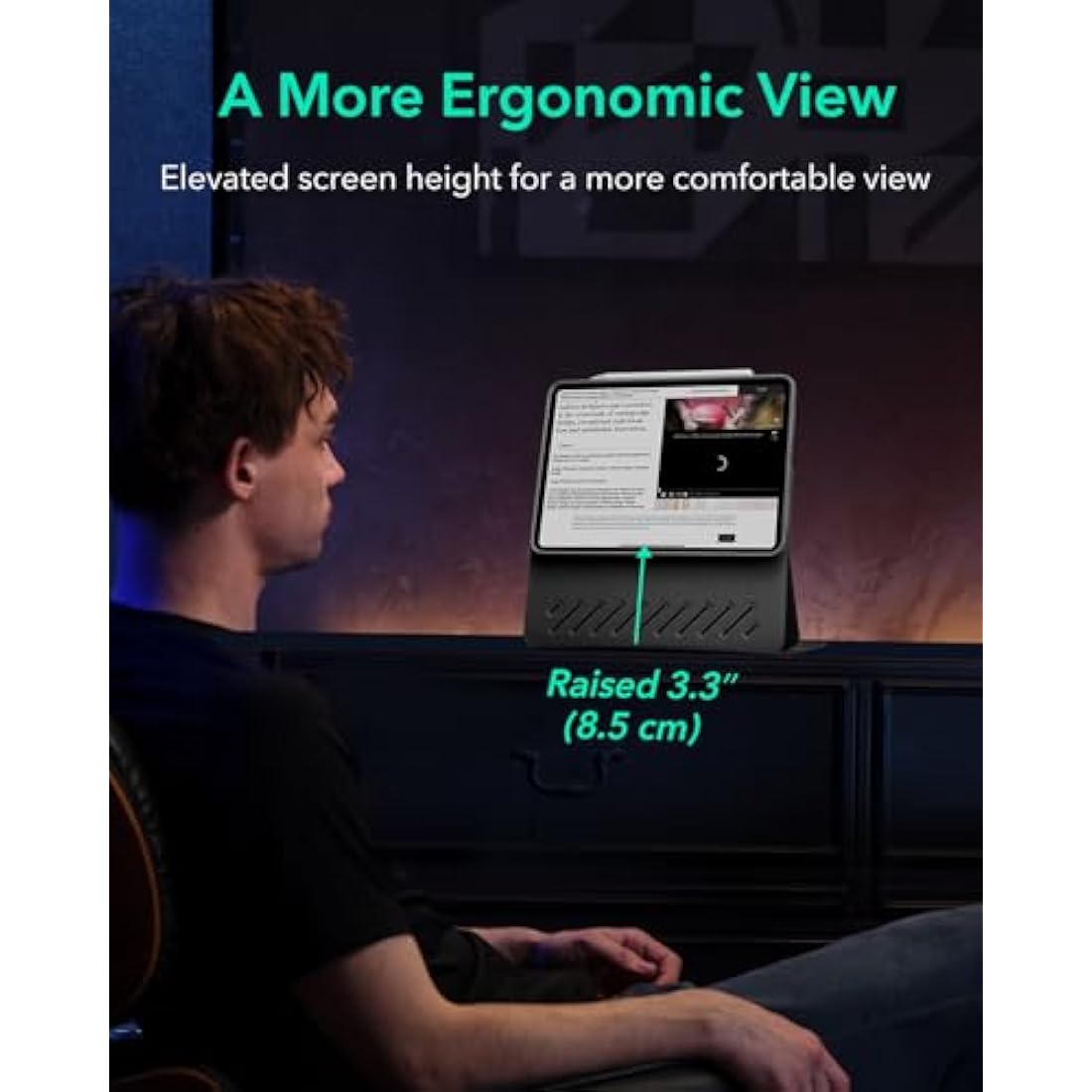 ESR iPad Air 11 Inch Case (M3/M2) | Magnetic Stand & Removable Cover - Black