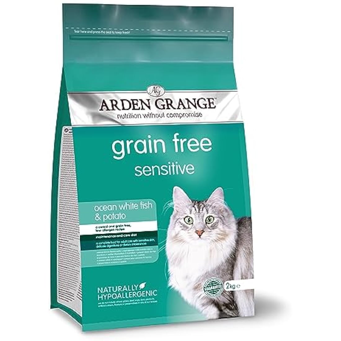 Arden Grange Sensitive Adult Cat Food – Grain Free Ocean White Fish | 2kg