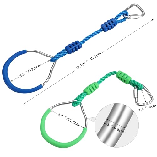 PELLOR Kids Monkey Bars & Gymnastic Rings – Backyard Ninja Training Set