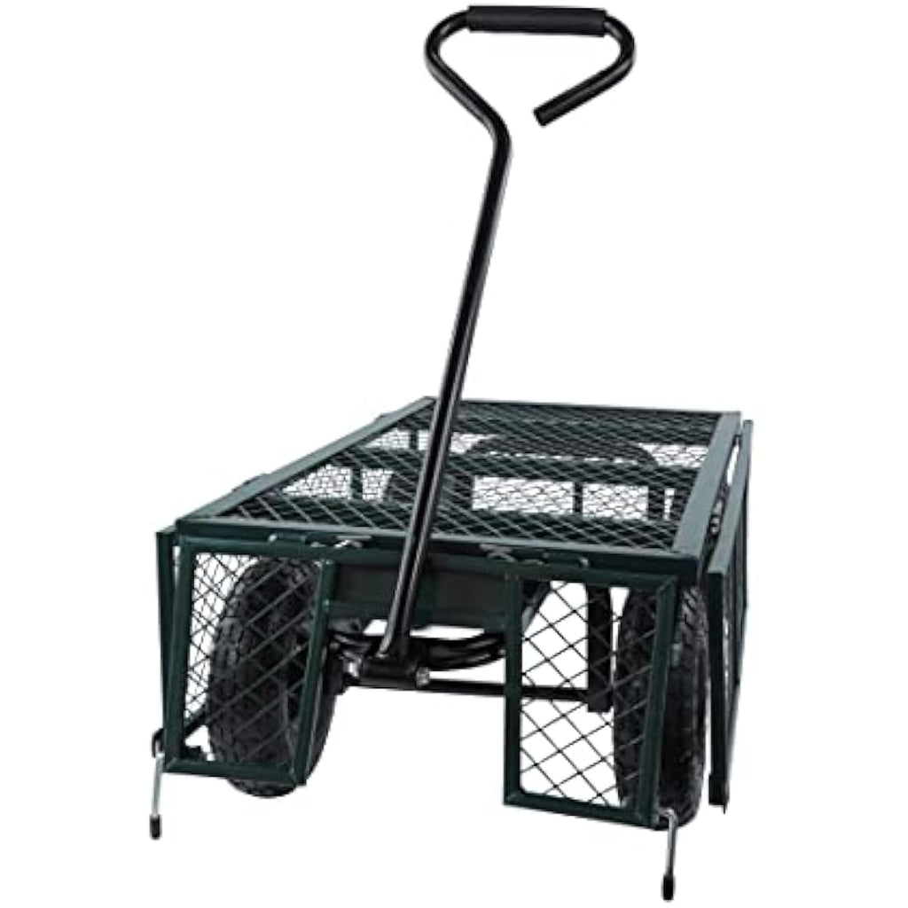 MOUNTALL Heavy Duty Garden Cart – 350kg Steel Mesh Utility Wagon