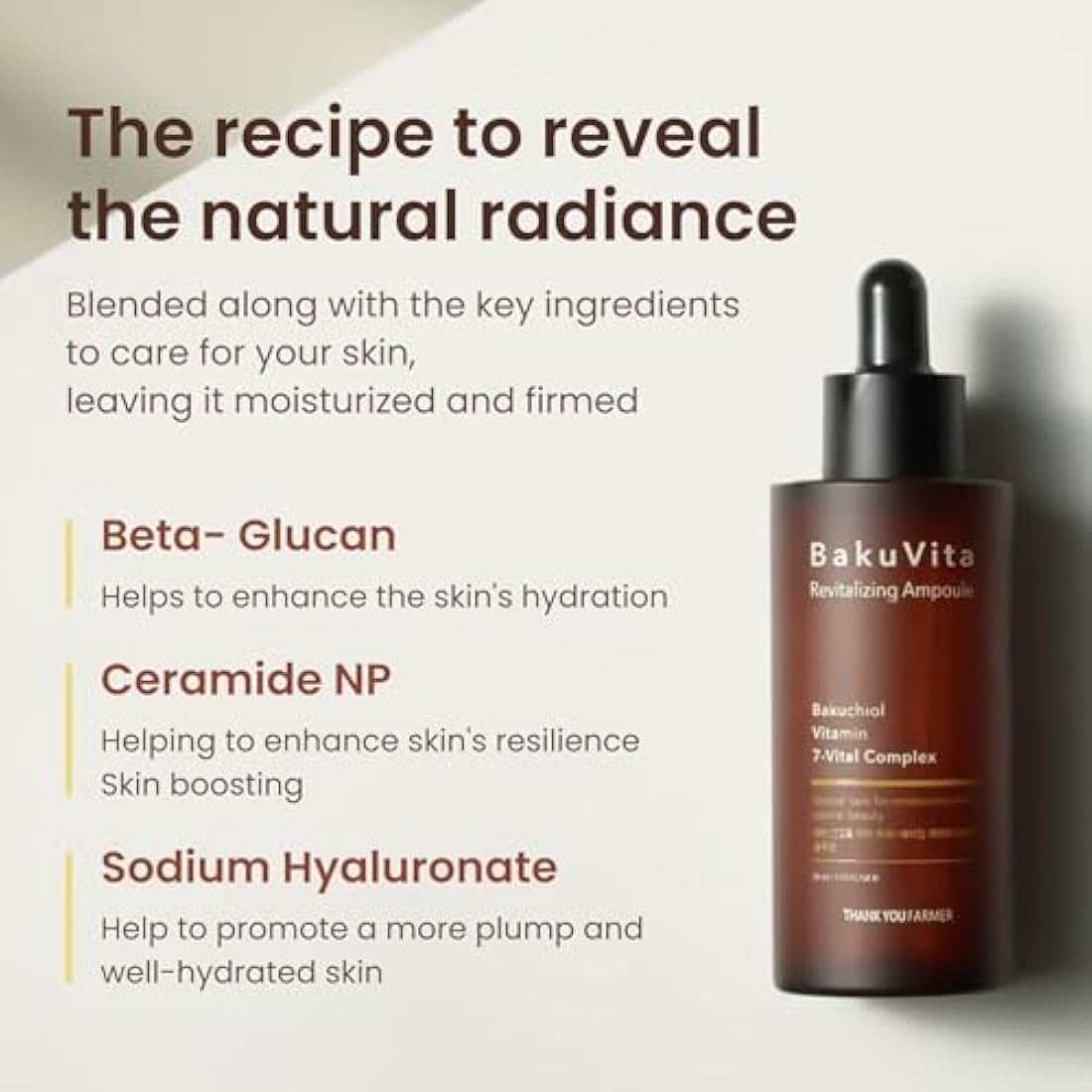 THANKYOU FARMER BakuVita Revitalizing Ampoule - Vegan Bakuchiol Serum 50ml