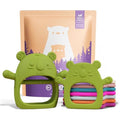 Infatot Silicone Baby Teething Mitten 2-Pack – Food Grade Teether, Jade Green