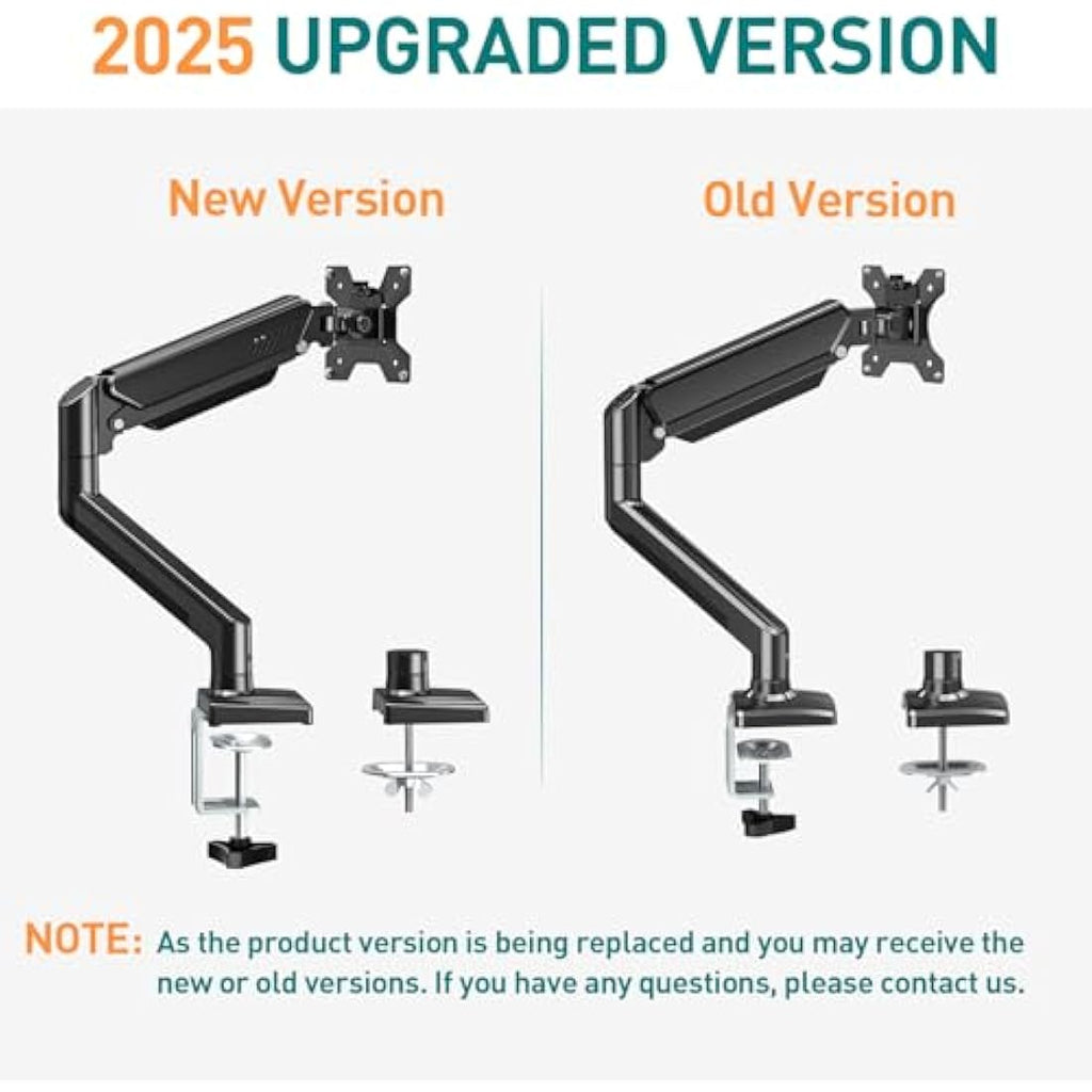 ELIVED Single Monitor Arm | Gas Spring Desk Mount for 13-32 Inch Screens
