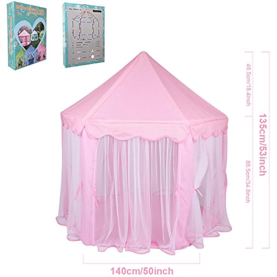 Jolof Store Kids Princess Castle Tent – Large Hexagon Indoor Playhouse