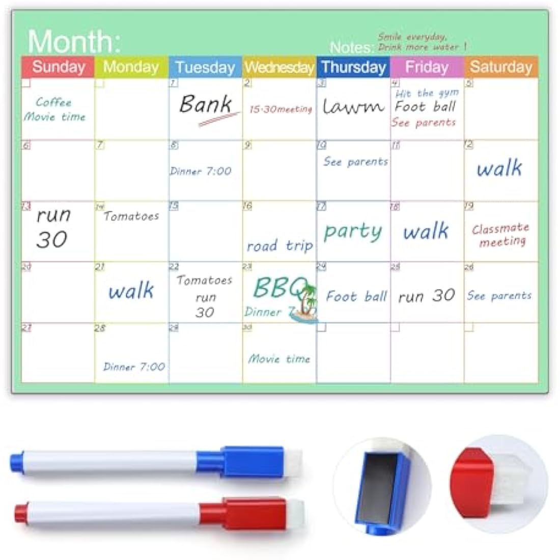 Magnetic Fridge Calendar | A3 Monthly Dry Erase Whiteboard