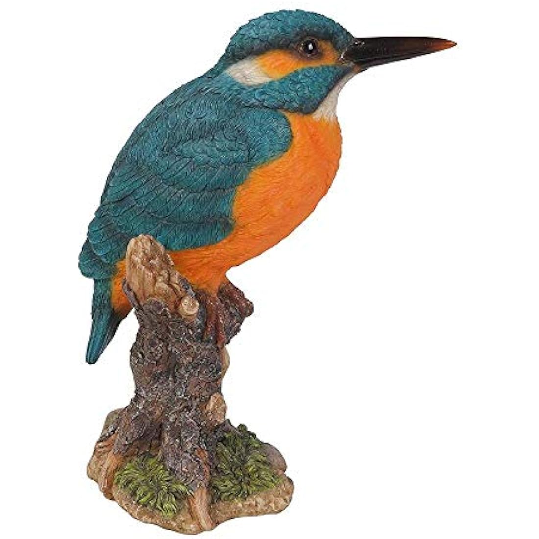 Vivid Arts Kingfisher on a Stump - Resin Wild Bird Garden Ornament