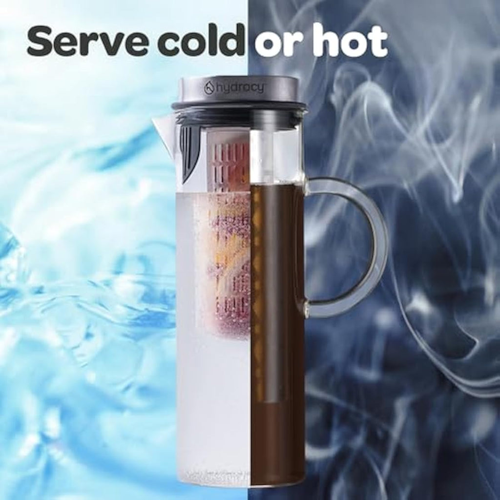 Hydracy 1.5L Glass Infusion Carafe – Borosilicate Cold Brew Maker