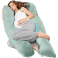 Nuliie U-Shaped Pregnancy Pillow | Full Body Support Velvet Cover - Green