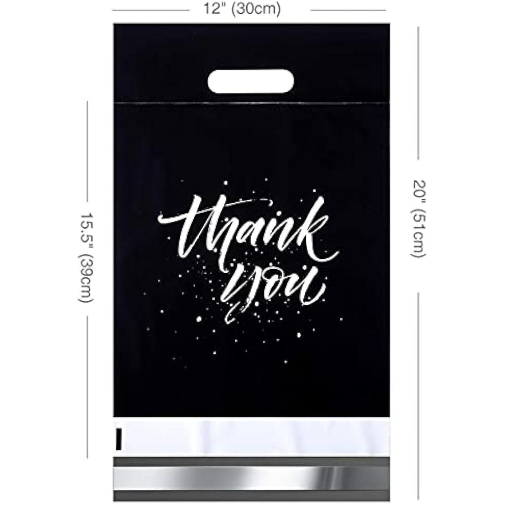 Switory Poly Mailers with Handle | 100Pcs Black Shipping Bags | 12x15.5"