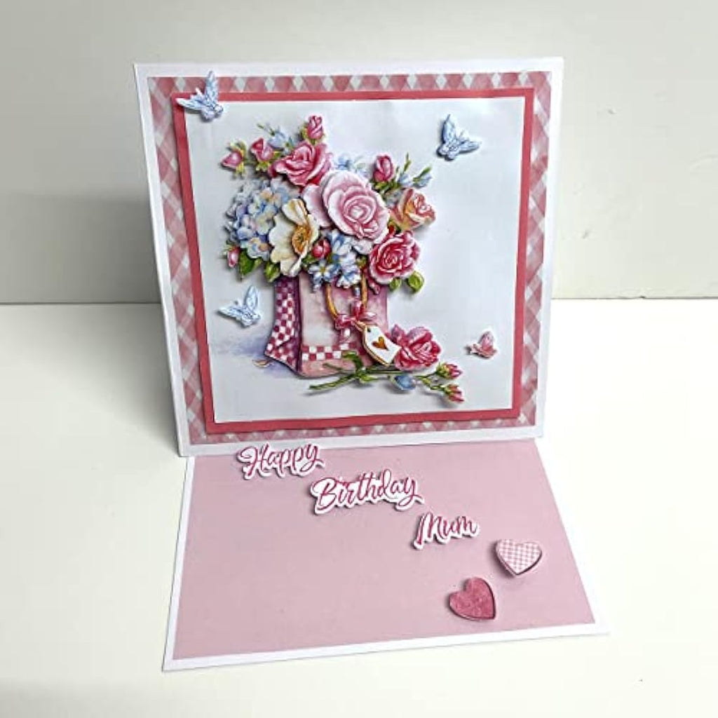 Katy Sue Designs Floral 3D Die-Cut Decoupage Sheets for Card Making - 24 Pack