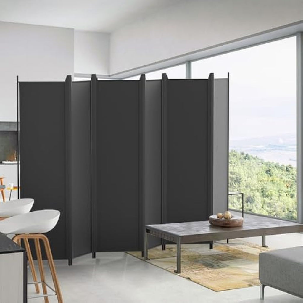 Kokorona 6 Panel Room Divider | 6ft Folding Privacy Screen – Dark Grey