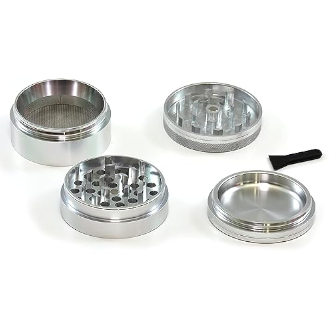 RAW 4-Piece Aluminium Herb Grinder with Shovel - 56mm Smoking Tool